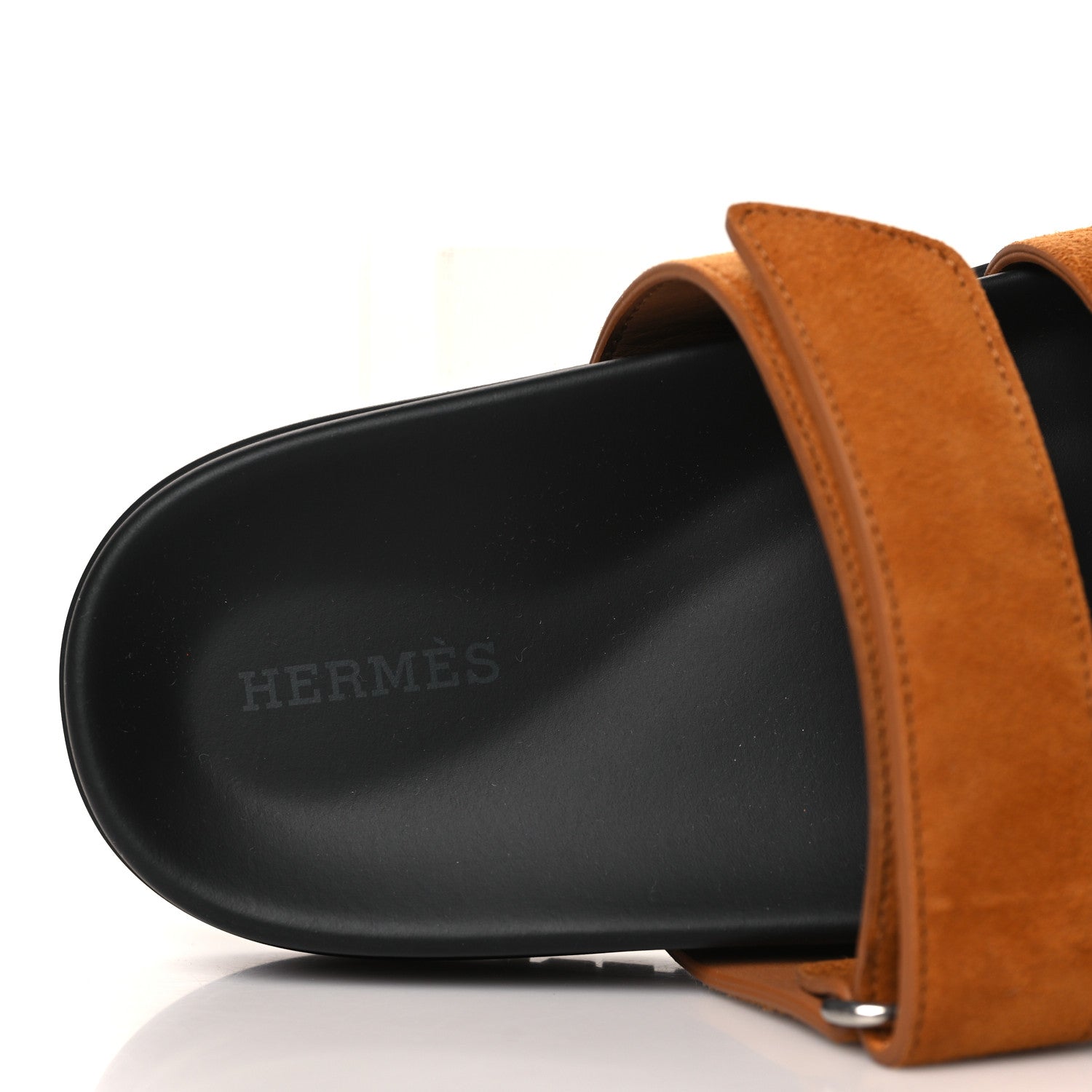 Hermes Suede Goatskin Womens Chypre Sandals 37 Naturel 7 of 9