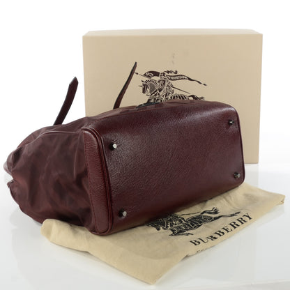 Burberry Bordeaux Canvas Check Large Tote 5 of 10