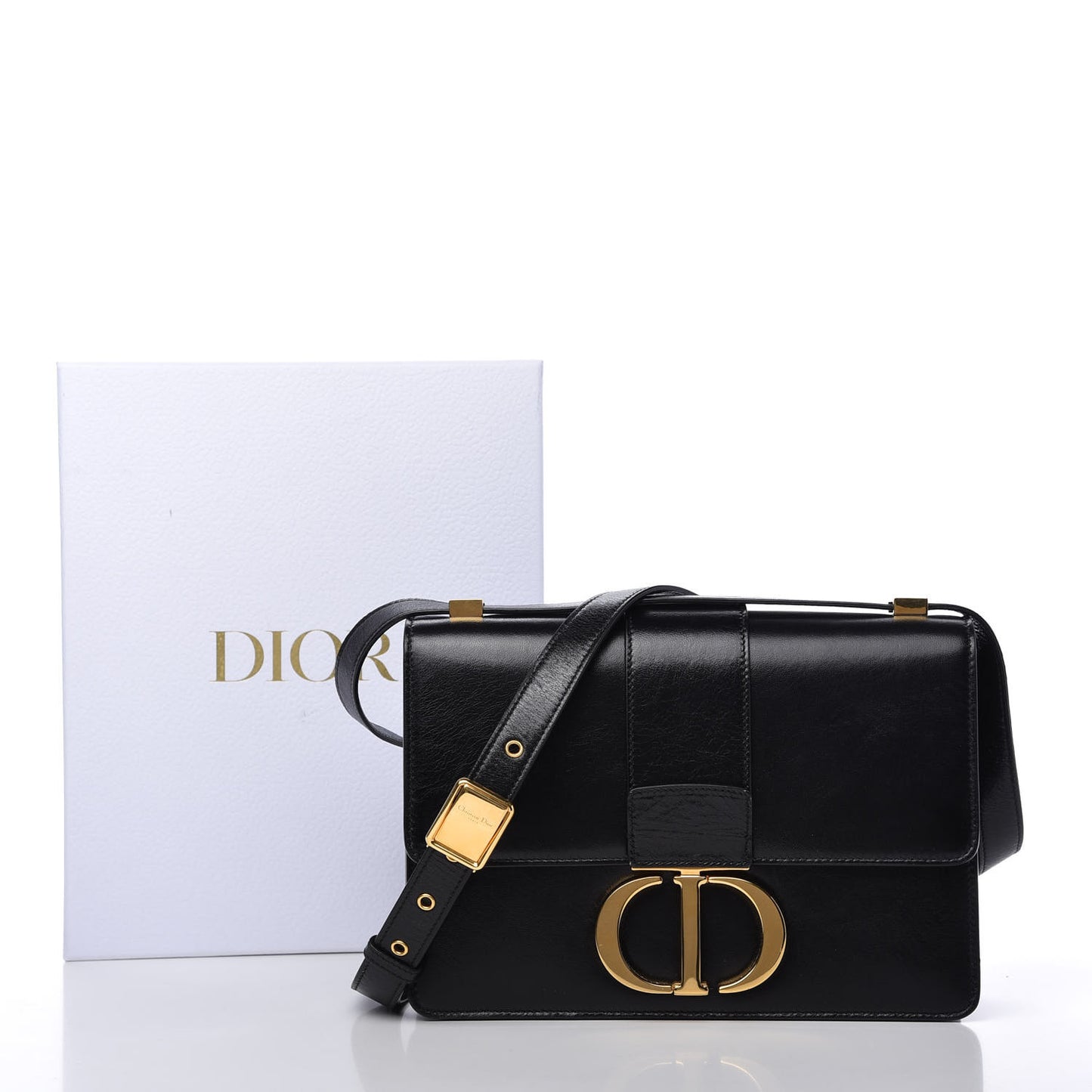 Smooth Calfskin 30 Montaigne Flap Bag Black
