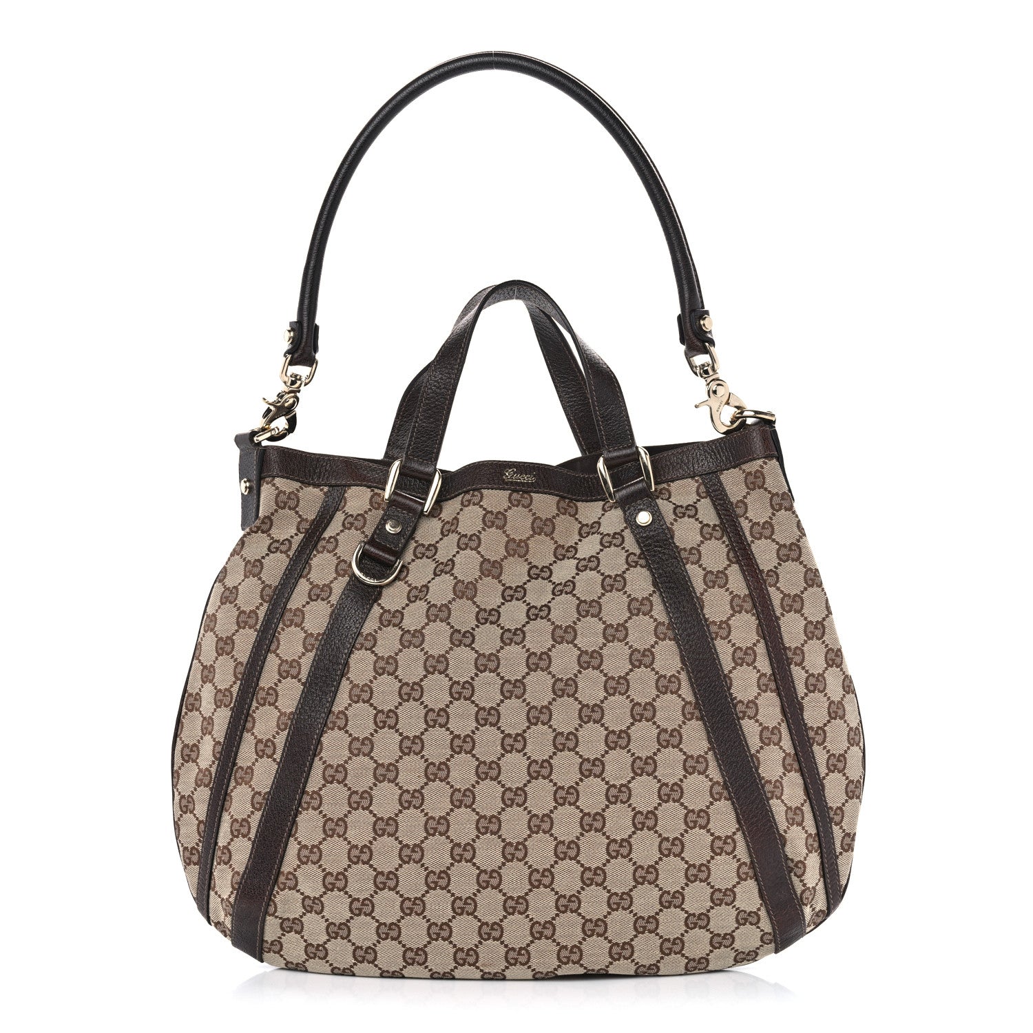 Gucci Monogram Medium Abbey Convertible Tote Dark Brown 1 of 10
