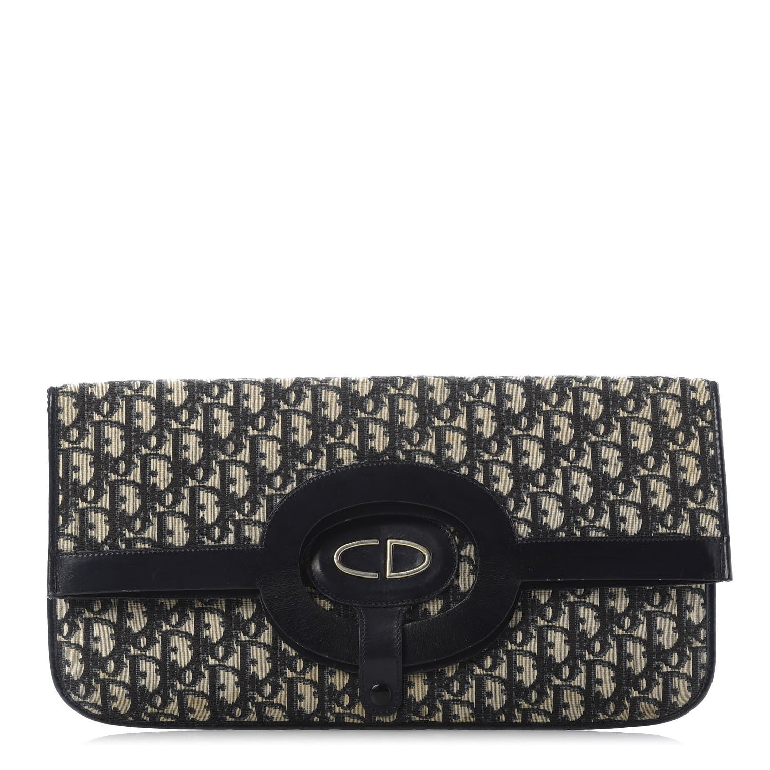Christian Dior Oblique Fold Over Clutch Blue 1 of 9