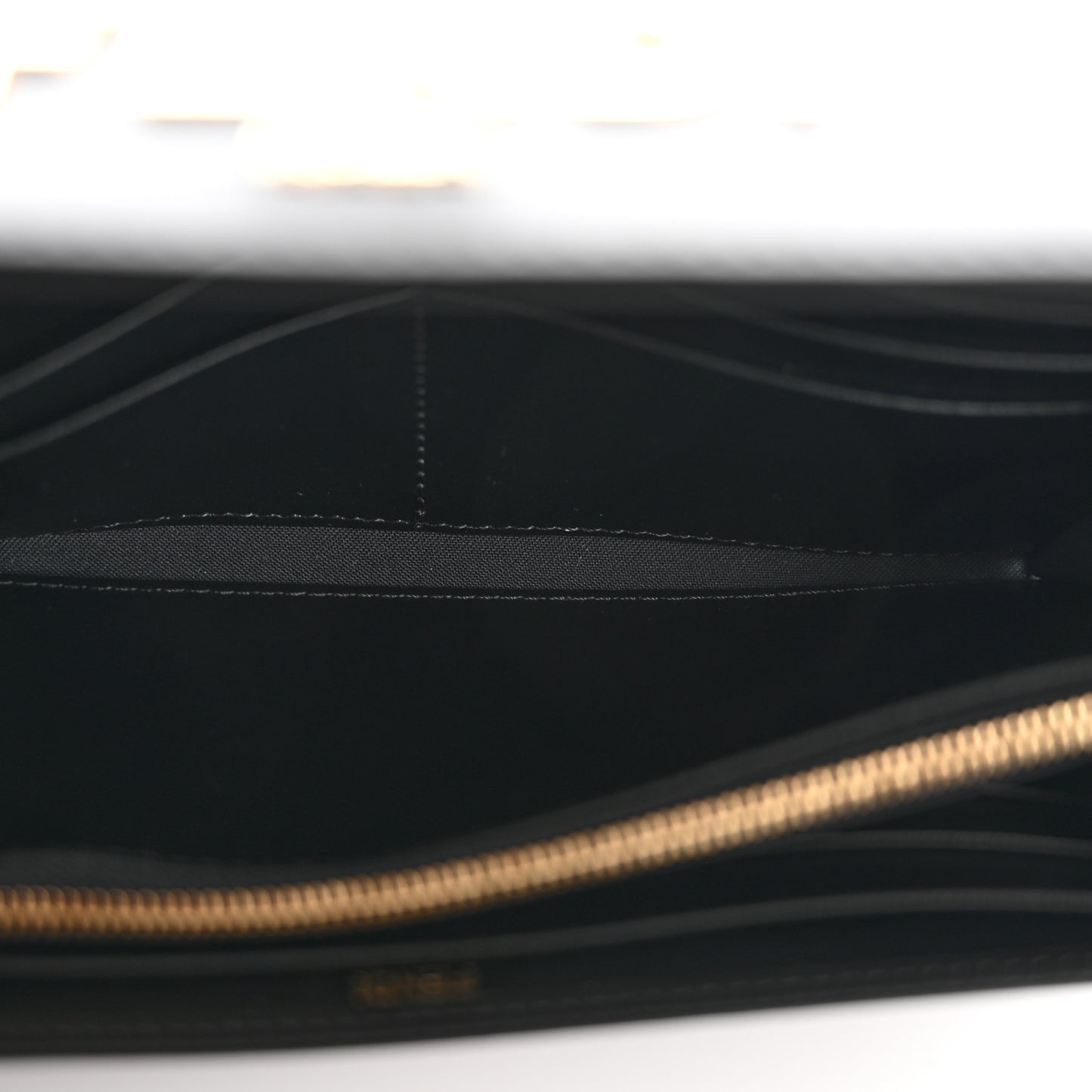 Vitello Kyoto Metal Fendi Roma Logo Chain Continental Wallet Black