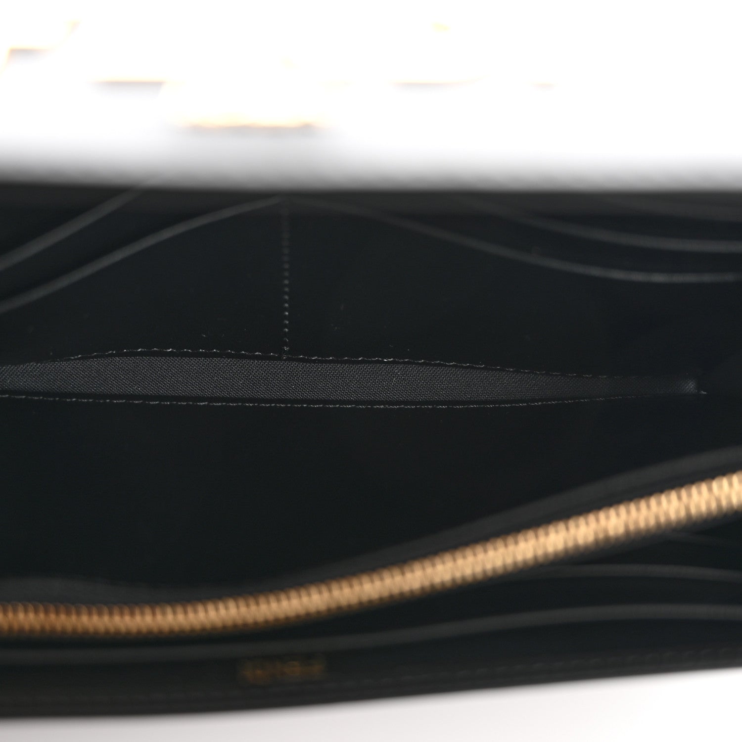 Fendi Vitello Kyoto Metal Fendi Roma Logo Chain Continental Wallet Black 4 of 10
