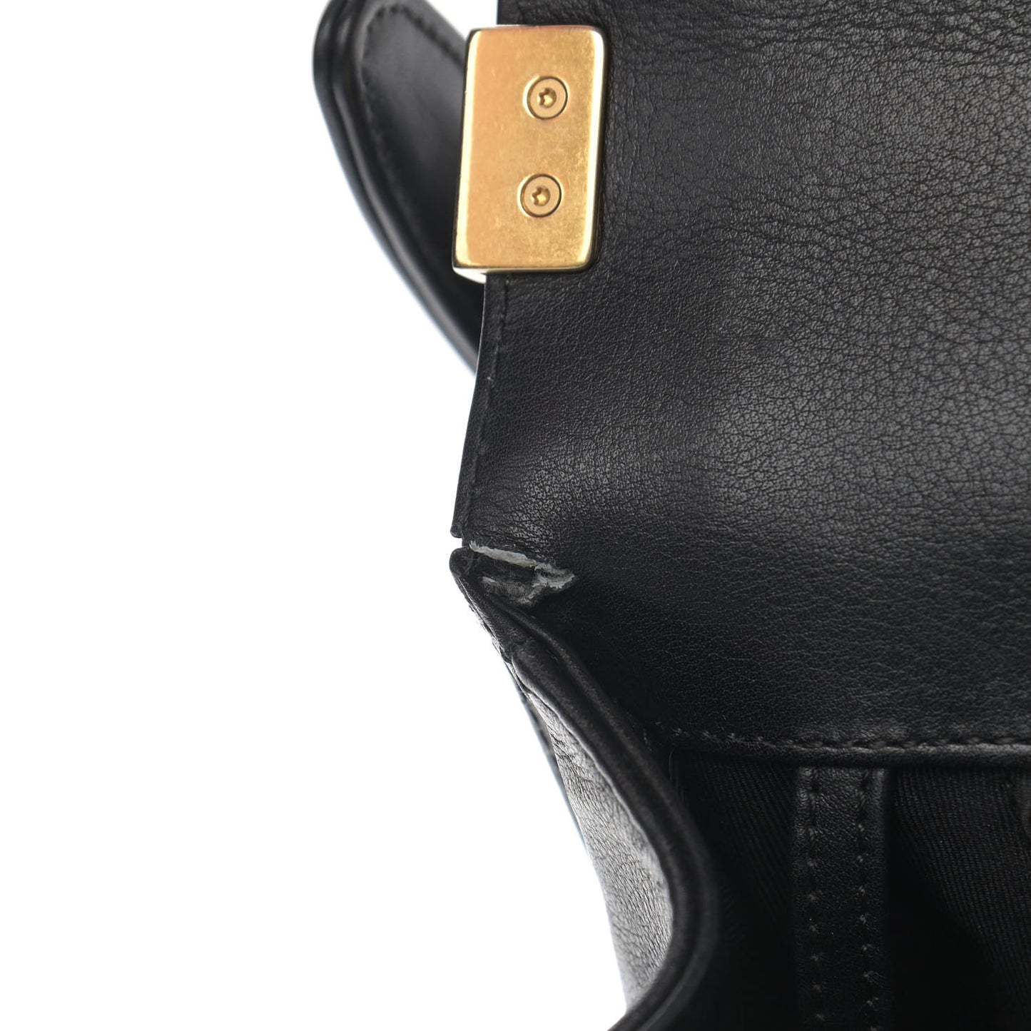 Calfskin Quilted Large Boy Flap Black