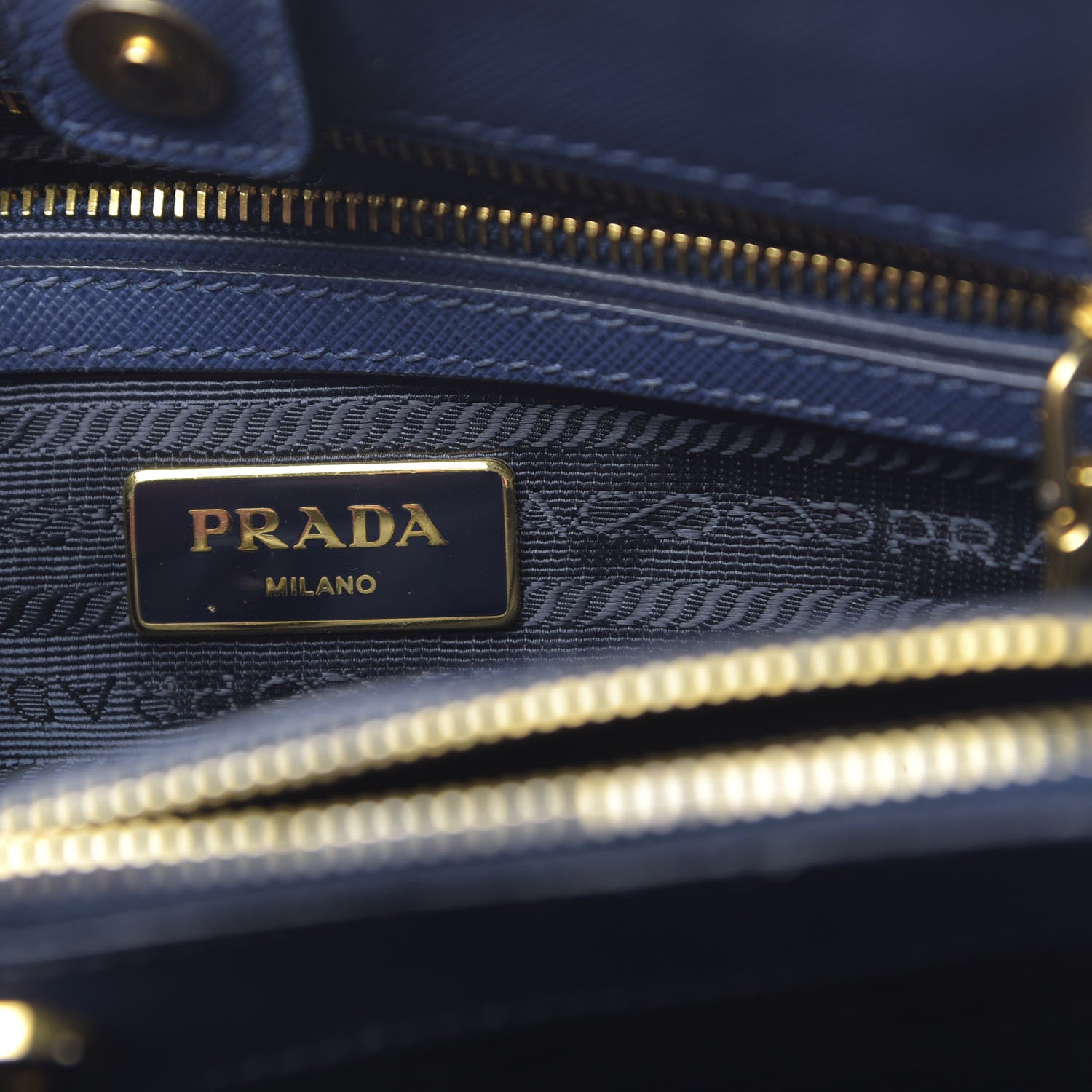 Prada Saffiano Lux Medium Tote Bluette 7 of 17