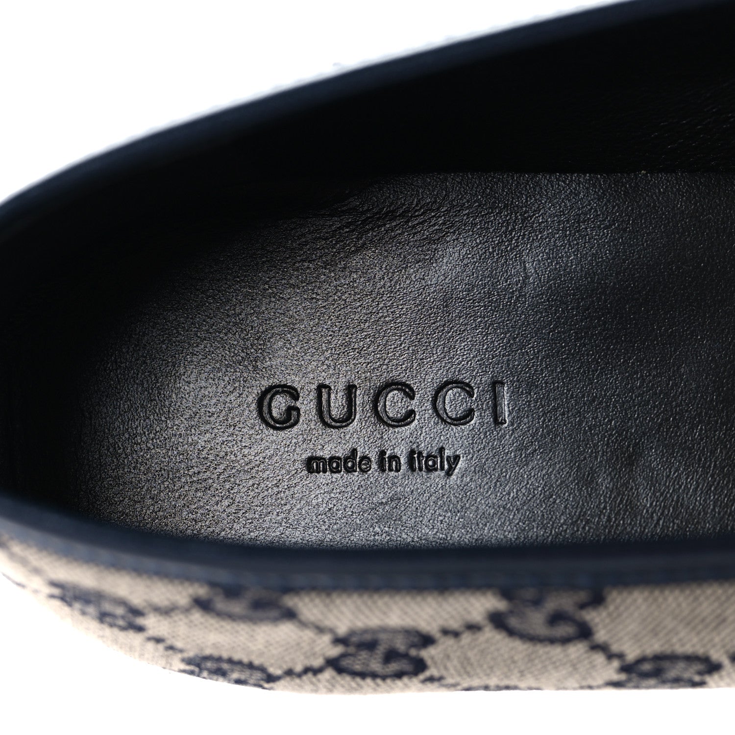 Gucci Monogram Malaga Kid Horsebit Womens Jordaan Loafers 40.5 Beige Blue 9 of 10