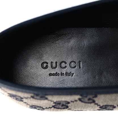 Gucci Monogram Malaga Kid Horsebit Womens Jordaan Loafers 40.5 Beige Blue 9 of 10