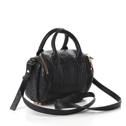 Alexander Wang Pebbled Lambskin Mini Rockie Black Rose Gold Hardware 3 of 10