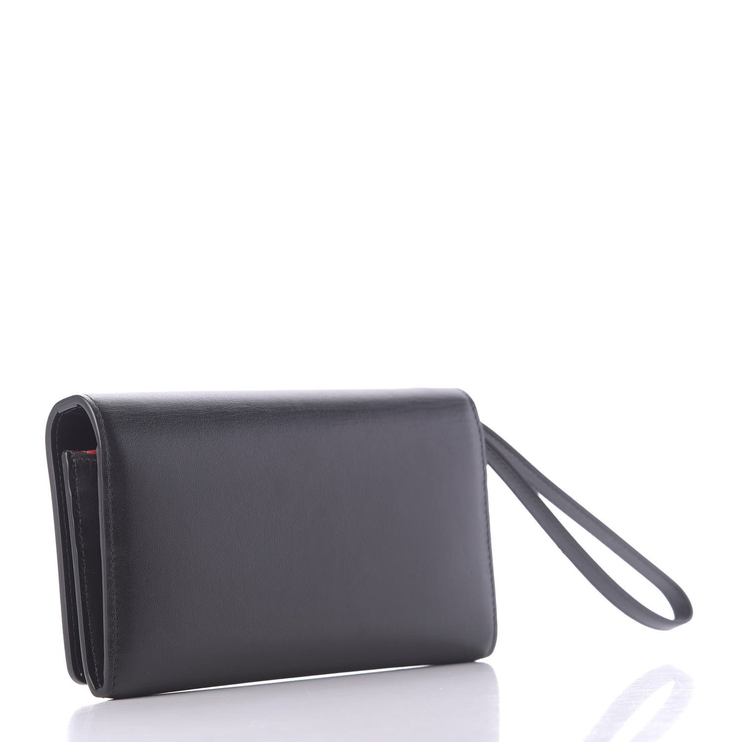 Calfskin Macaron Spiked Flap Wallet Black