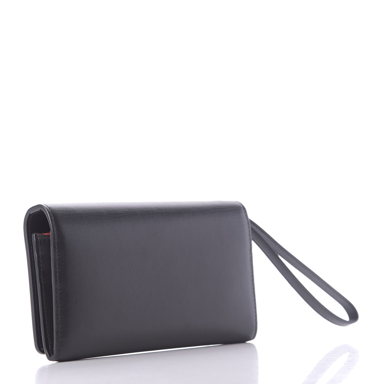 Christian Louboutin Calfskin Macaron Spiked Flap Wallet Black 3 of 10