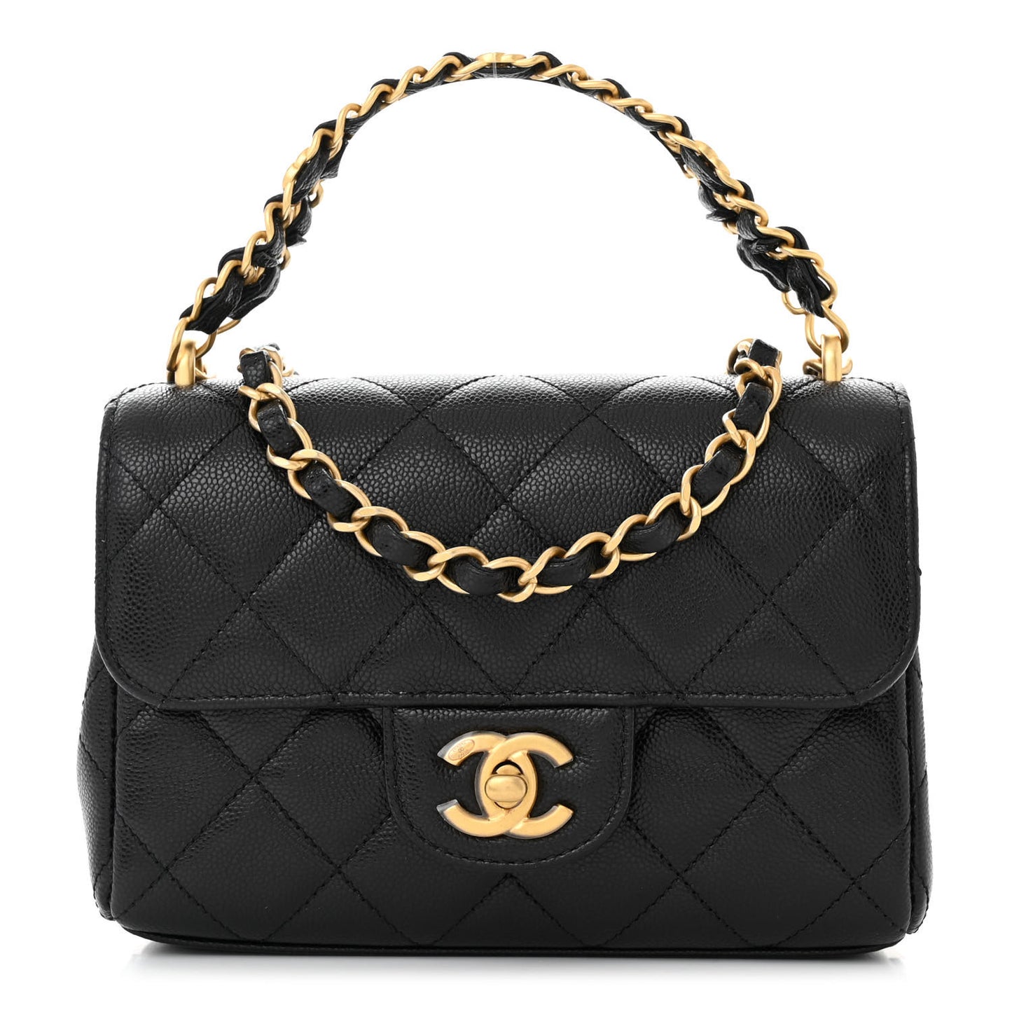Caviar Quilted Mini Flap Black