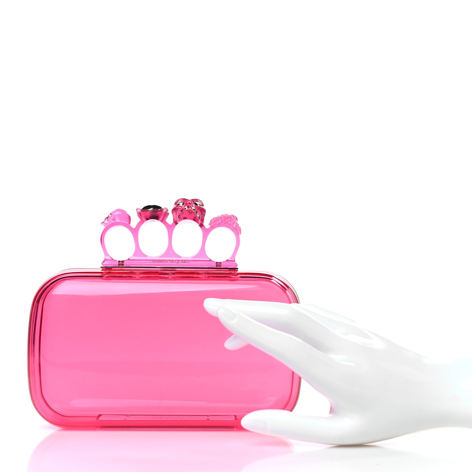 Alexander McQueen Resin Knuckle Clutch Pink 2 of 8