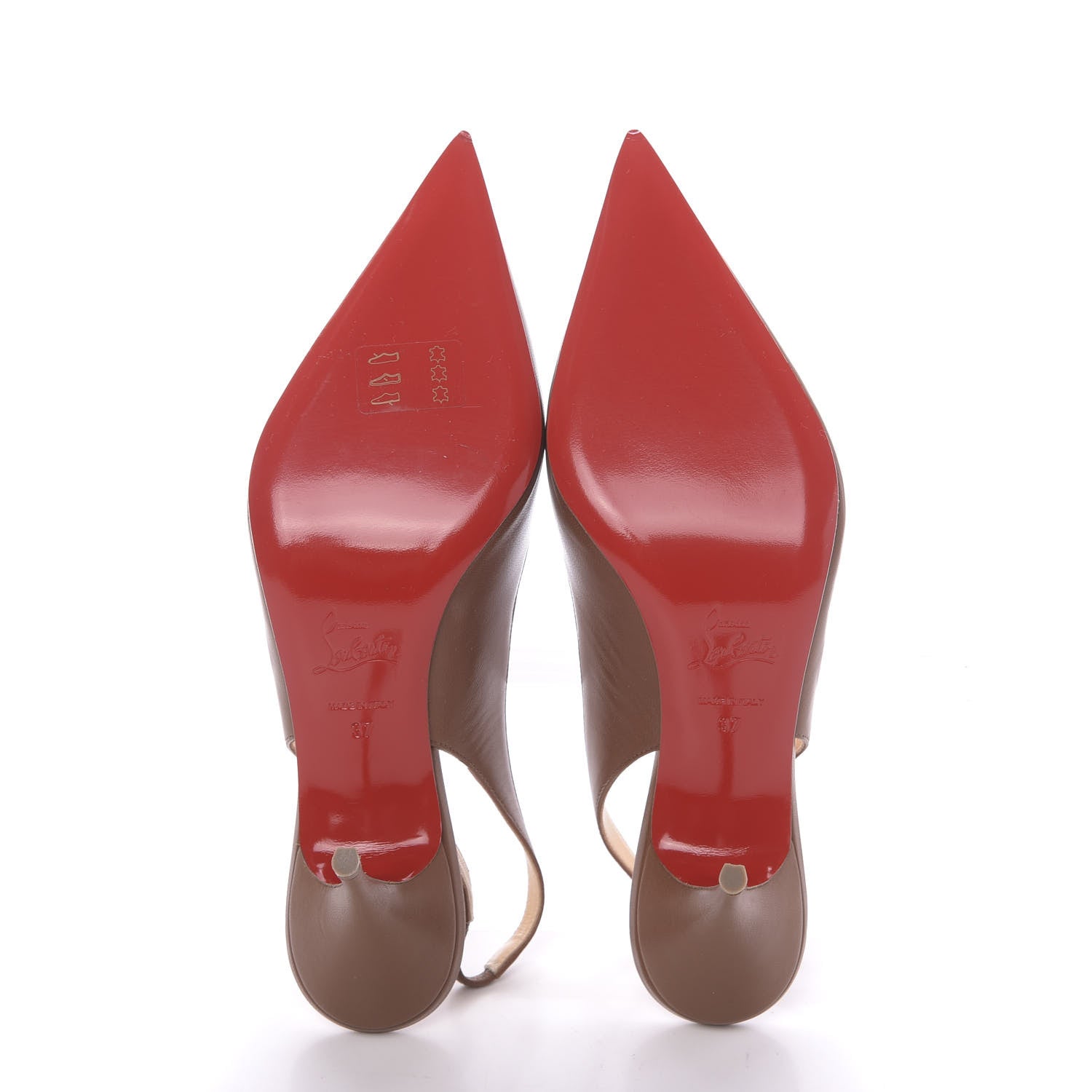 Christian Louboutin Nappa Clare Sling 80 Pumps 37 Cafe Creme 7 of 10