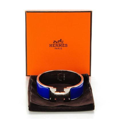 Hermes Enamel Wide Clic Clac H Bracelet PM Bleu Electrique 4 of 6