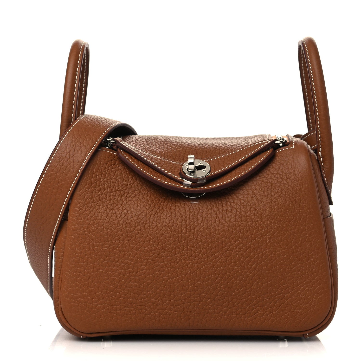 Hermes Taurillon Clemence Mini Lindy 20 Gold 1 of 10