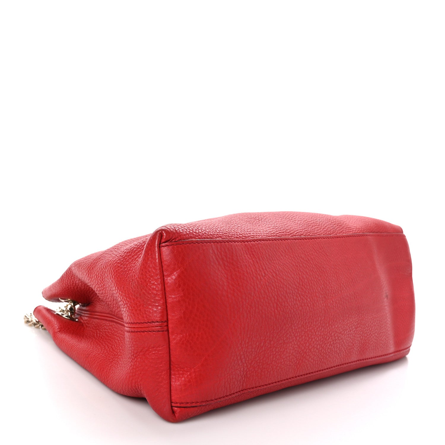Gucci Pebbled Calfskin Medium Soho Chain Shoulder Bag Tabasco Red 4 of 13