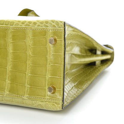 Hermes Shiny Alligator Kelly Sellier 32 Vert Chartreuse 40 of 40