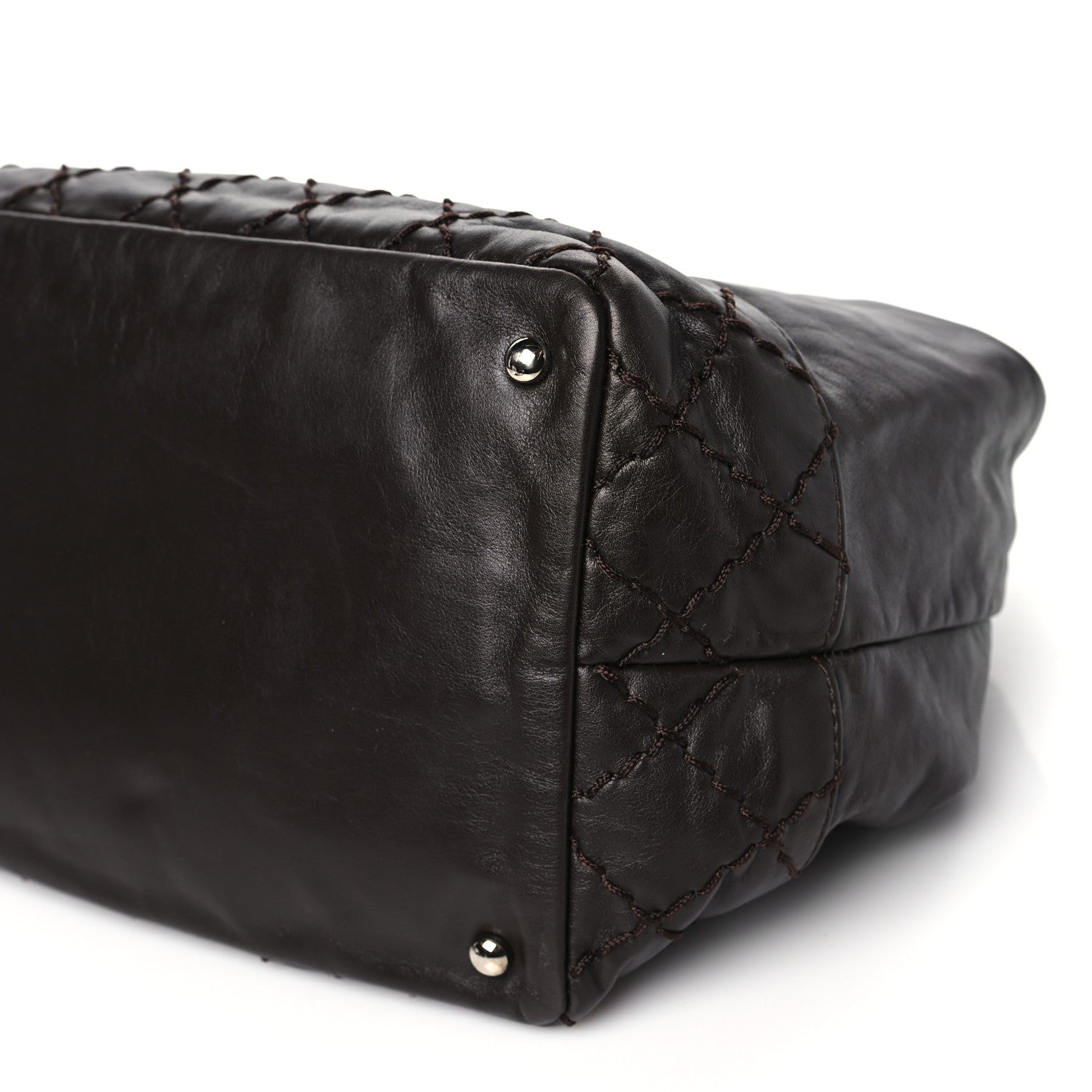 Chanel Calfskin Drawstring CC Bucket Bag Dark Brown 10 of 10