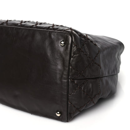 Chanel Calfskin Drawstring CC Bucket Bag Dark Brown 10 of 10