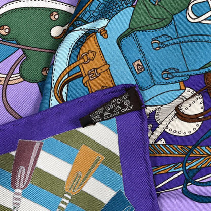 Hermes Silk Madame Cuir Pocket Square Scarf 3 of 3