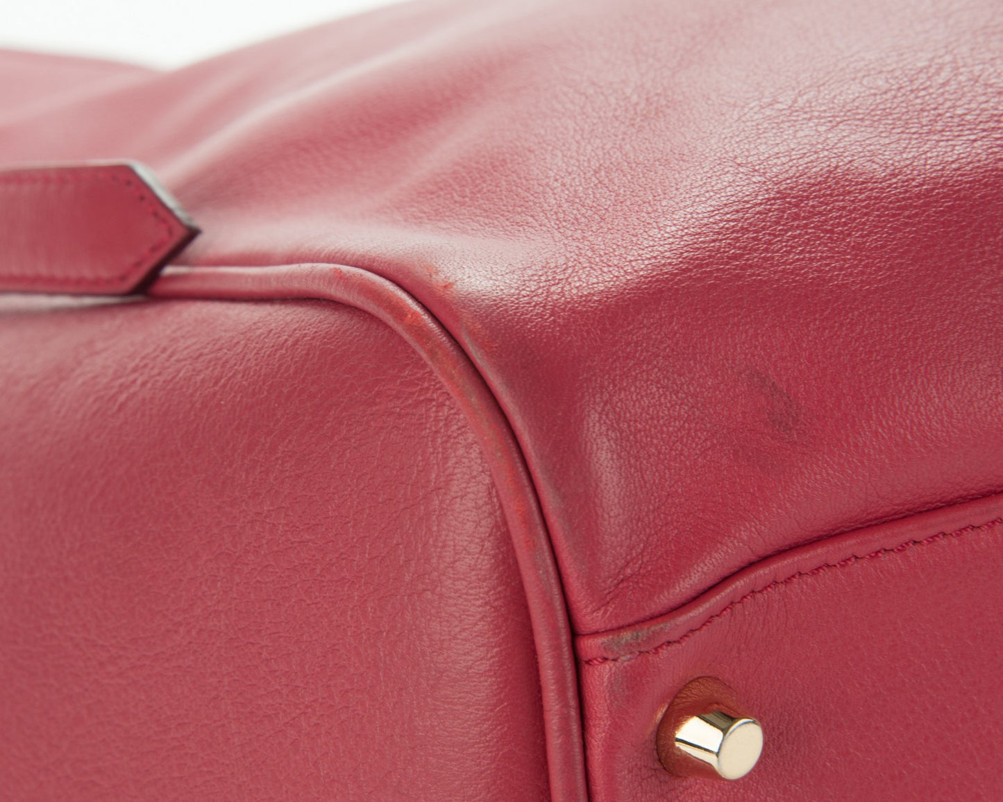 Calfskin Small Canterbury Tote Dark Pink