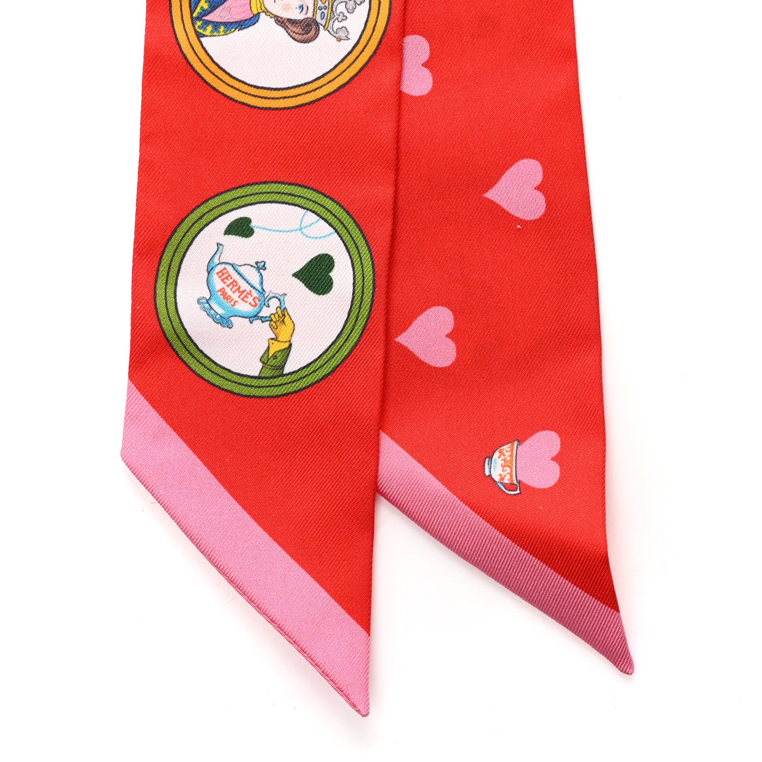 Hermes Silk Tea Time Twilly Rouge Vif Vert Multicolor 2 of 5