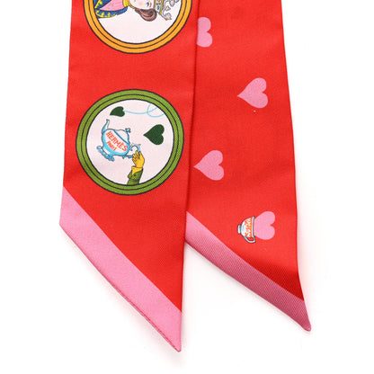 Hermes Silk Tea Time Twilly Rouge Vif Vert Multicolor 2 of 5
