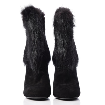Louis Vuitton Suede Beaver Fur Glam Ankle Boots 39 Black 2 of 8