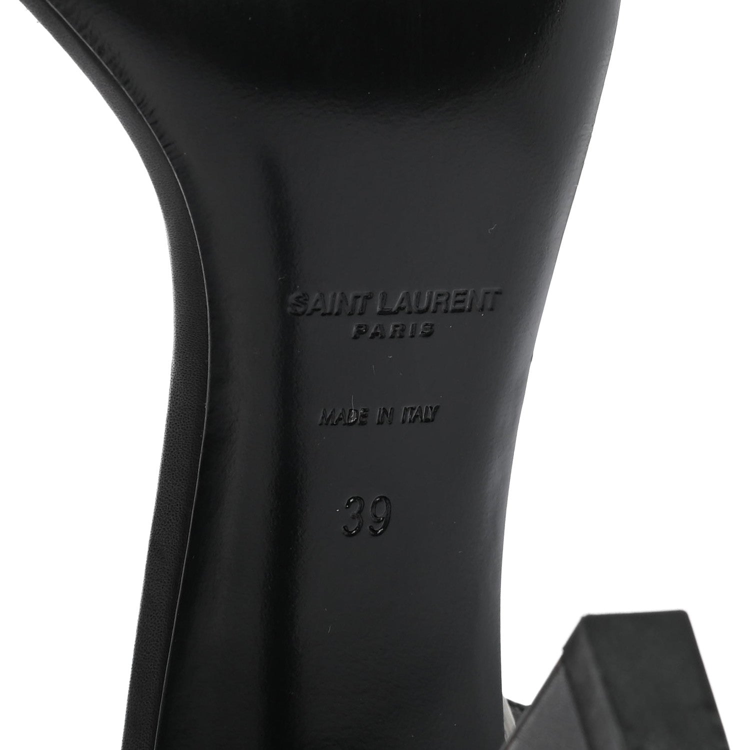 Saint Laurent Calfskin Grace105 Studded 105 Ankle Strap Sandals 39 Black 6 of 7