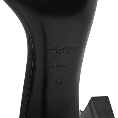Saint Laurent Calfskin Grace105 Studded 105 Ankle Strap Sandals 39 Black 6 of 7