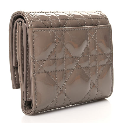 Christian Dior Patent Cannage Lady Dior Lotus Wallet Warm Taupe 3 of 11