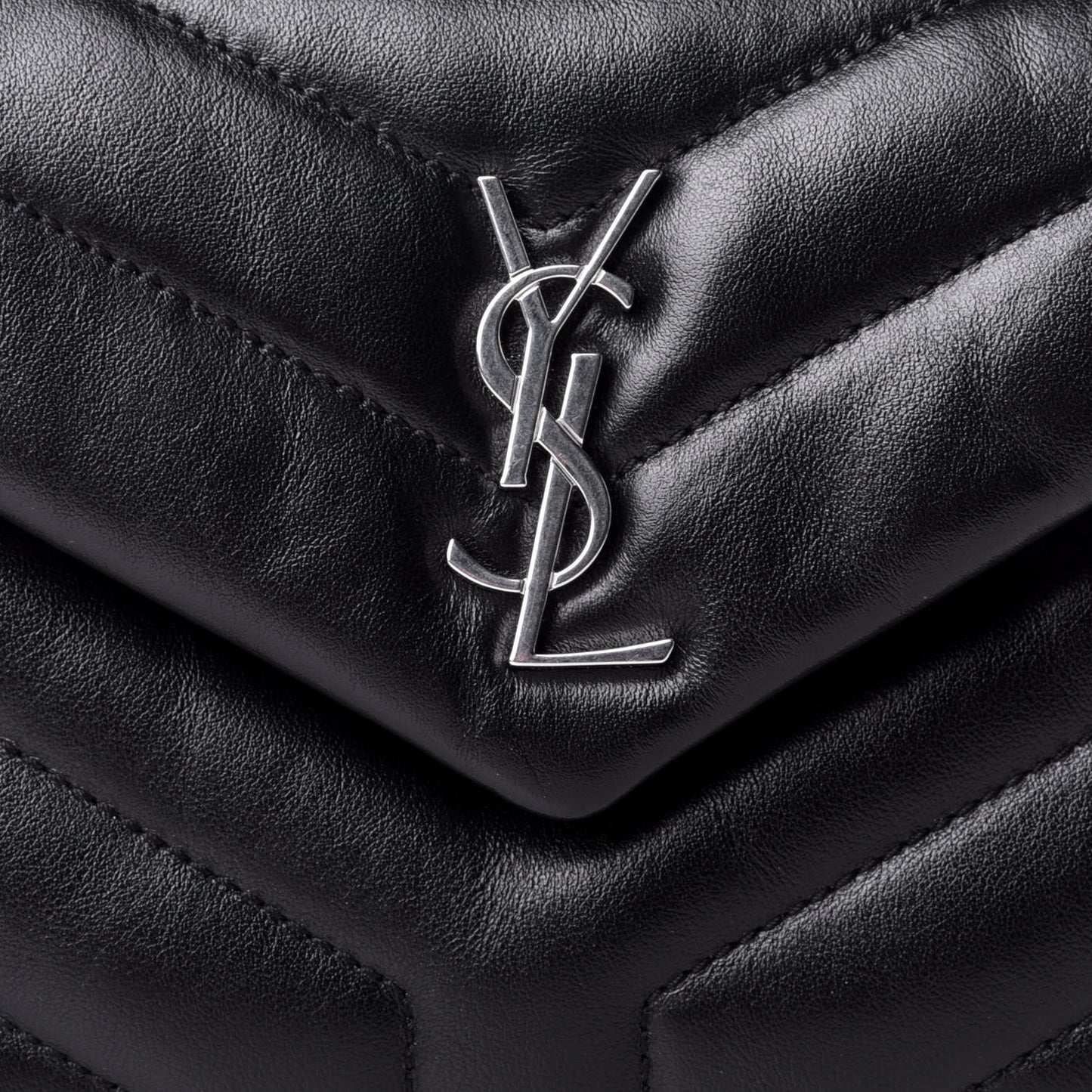 Calfskin Y Quilted Monogram Toy Loulou Crossbody Bag Black