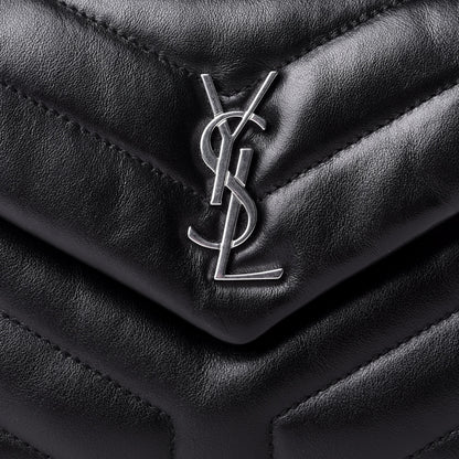 Saint Laurent Calfskin Y Quilted Monogram Toy Loulou Crossbody Bag Black 11 of 12