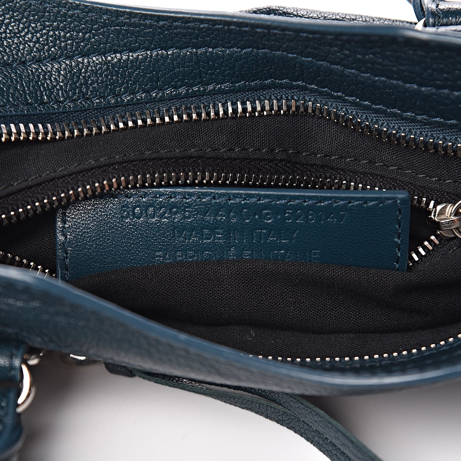 Balenciaga Chevre Silver Metallic Edge Hardware Mini City Bleu Paon 7 of 11