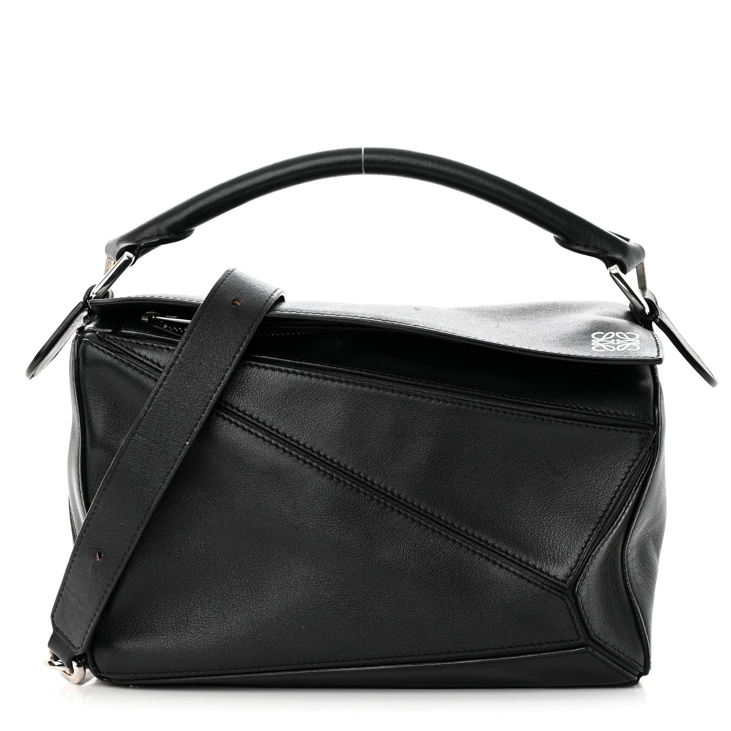 Calfskin Small Puzzle Bag Black