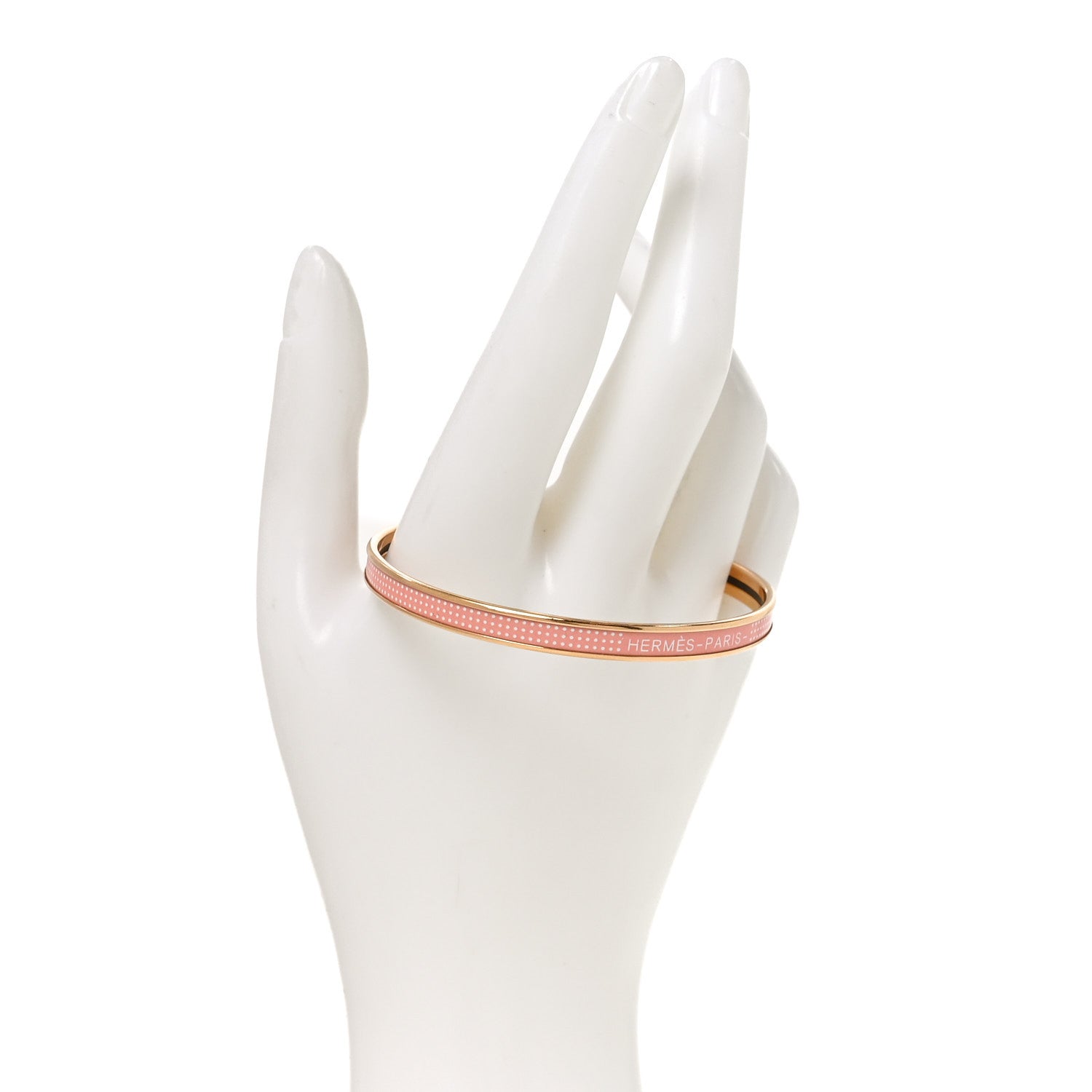 Hermes Enamel Extra Narrow Uni Bracelet 65 Rose 2 of 5