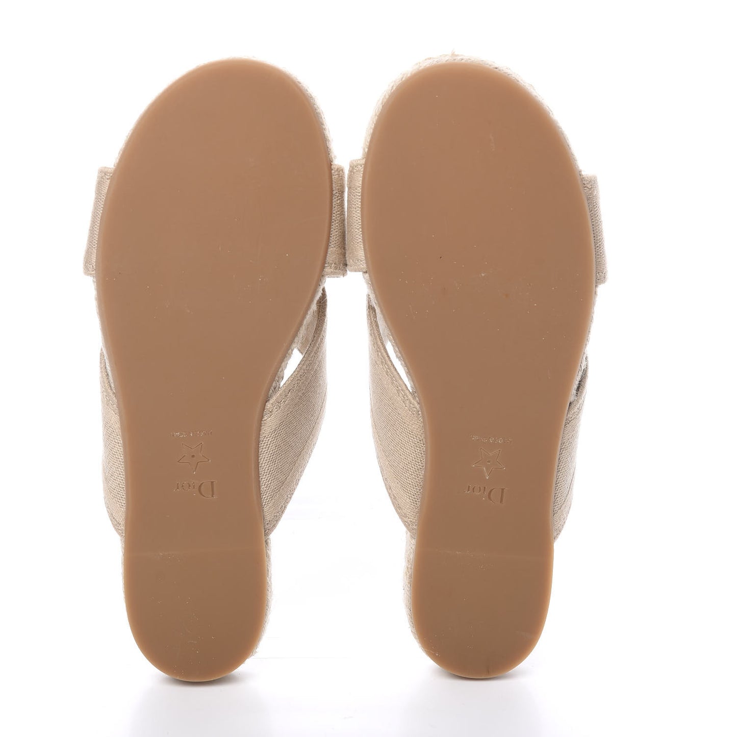 Canvas Embroidered Granville Espadrille Crisscross Flat Slide Sandals 38 Creame