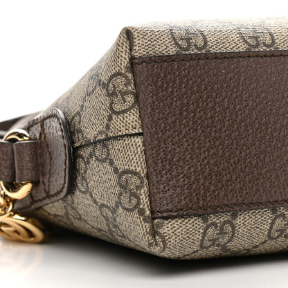 Gucci GG Supreme Monogram Textured Dollar Calfskin Web Small Ophidia Dome Shoulder Bag Beige Ebony New Acero 8 of 9