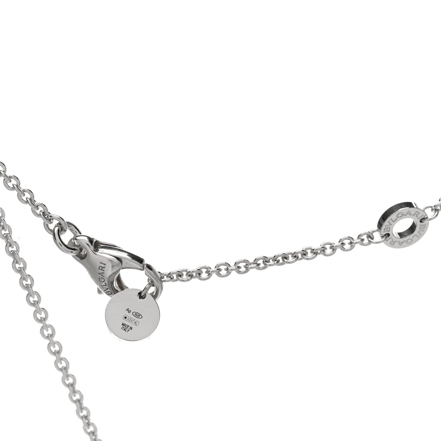 Bulgari Sterling Silver Ceramic Save The Children Pendant Necklace 3 of 4