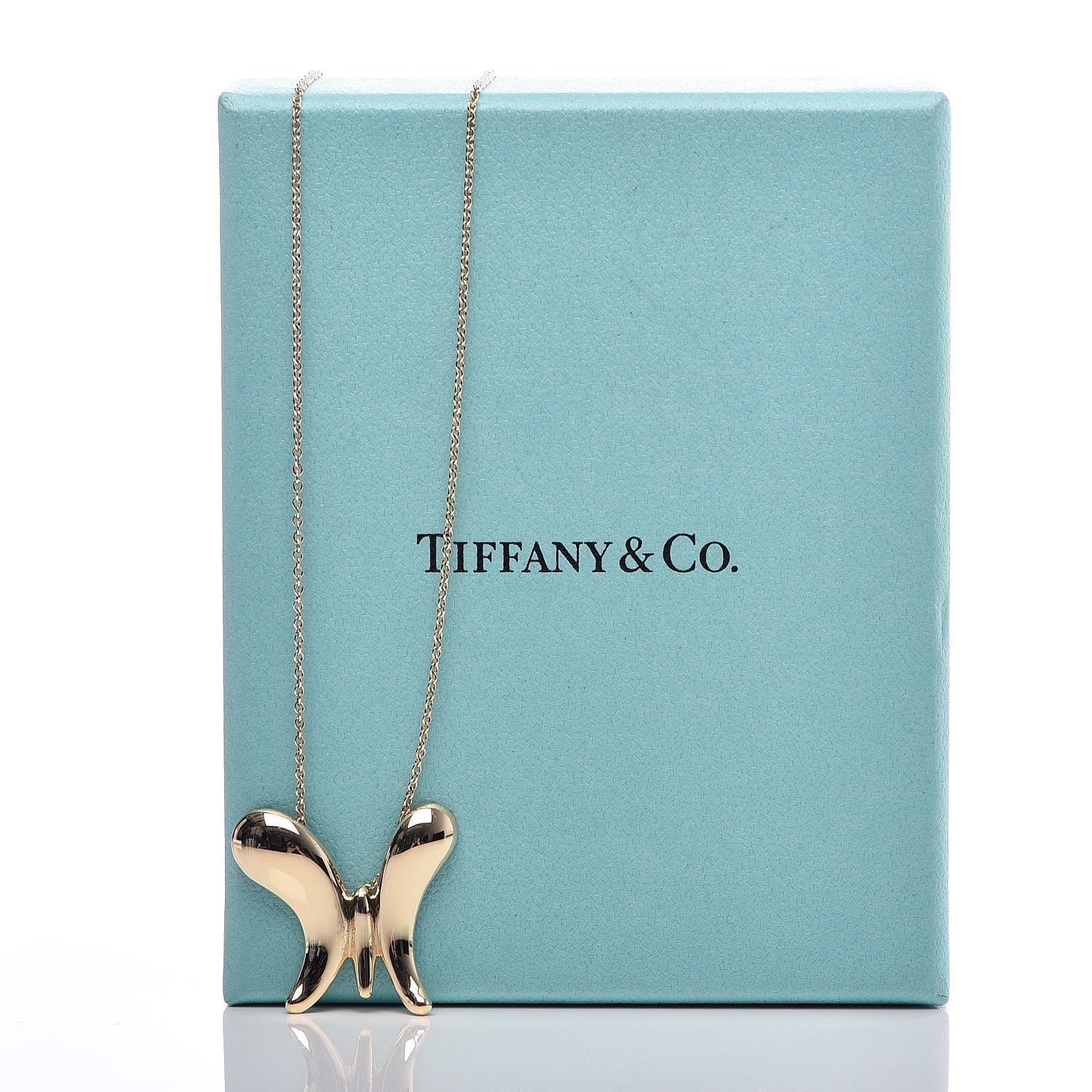 Tiffany 18K Yellow Gold Elsa Peretti Butterfly Pendant Necklace 10 of 10