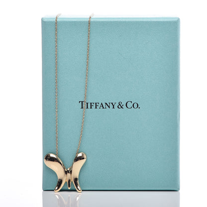 Tiffany 18K Yellow Gold Elsa Peretti Butterfly Pendant Necklace 10 of 10