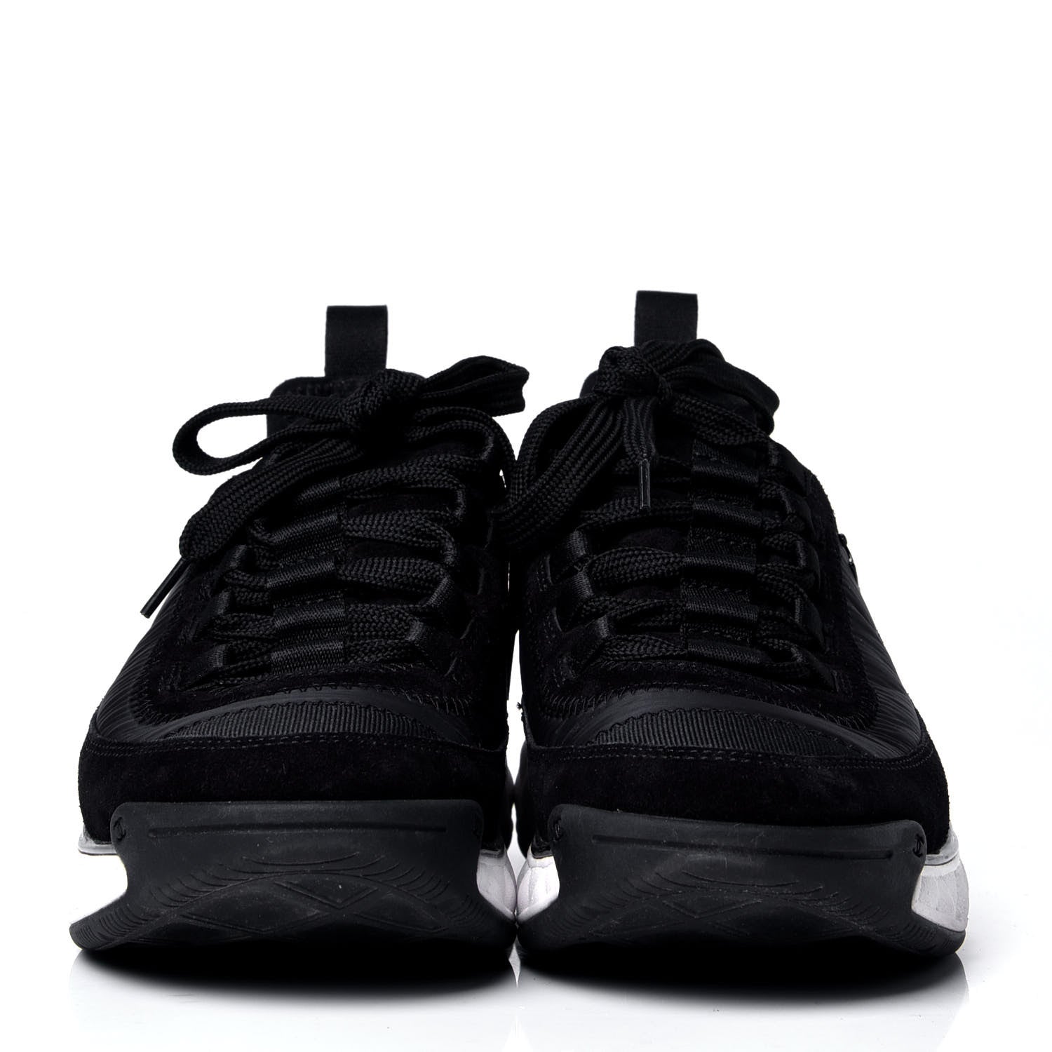 Chanel Velvet Calfskin Mixed Fibers CC Sneakers 37 Black 2 of 6