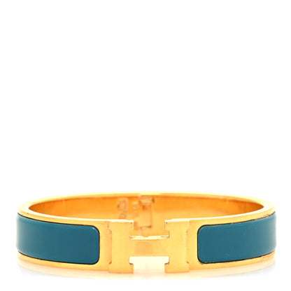 Hermes Enamel Narrow Clic Clac H Bracelet PM Bleu Album 1 of 5