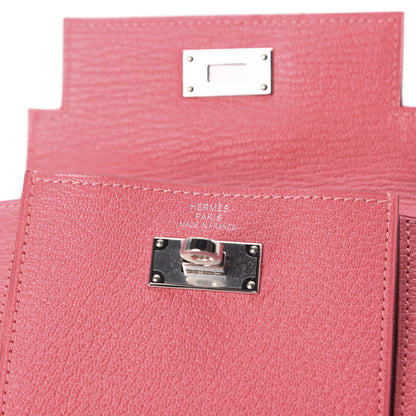 Hermes Chevre Mysore Kelly Pocket Compact Wallet Rose Lipstick 10 of 11