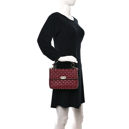 Valentino Garavani Nappa Medium Rockstud Spike Shoulder Bag Rubino 2 of 8