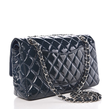 Chanel Patent Quilted Medium Double Flap Navy 4 of 17