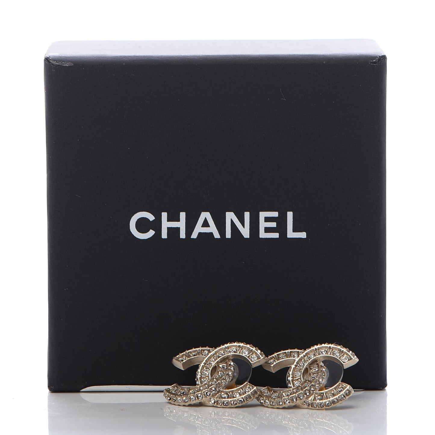 Crystal Timeless CC Earrings Light Gold