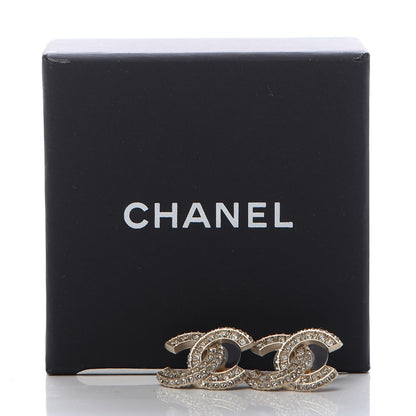 Chanel Crystal Timeless CC Earrings Light Gold 5 of 5