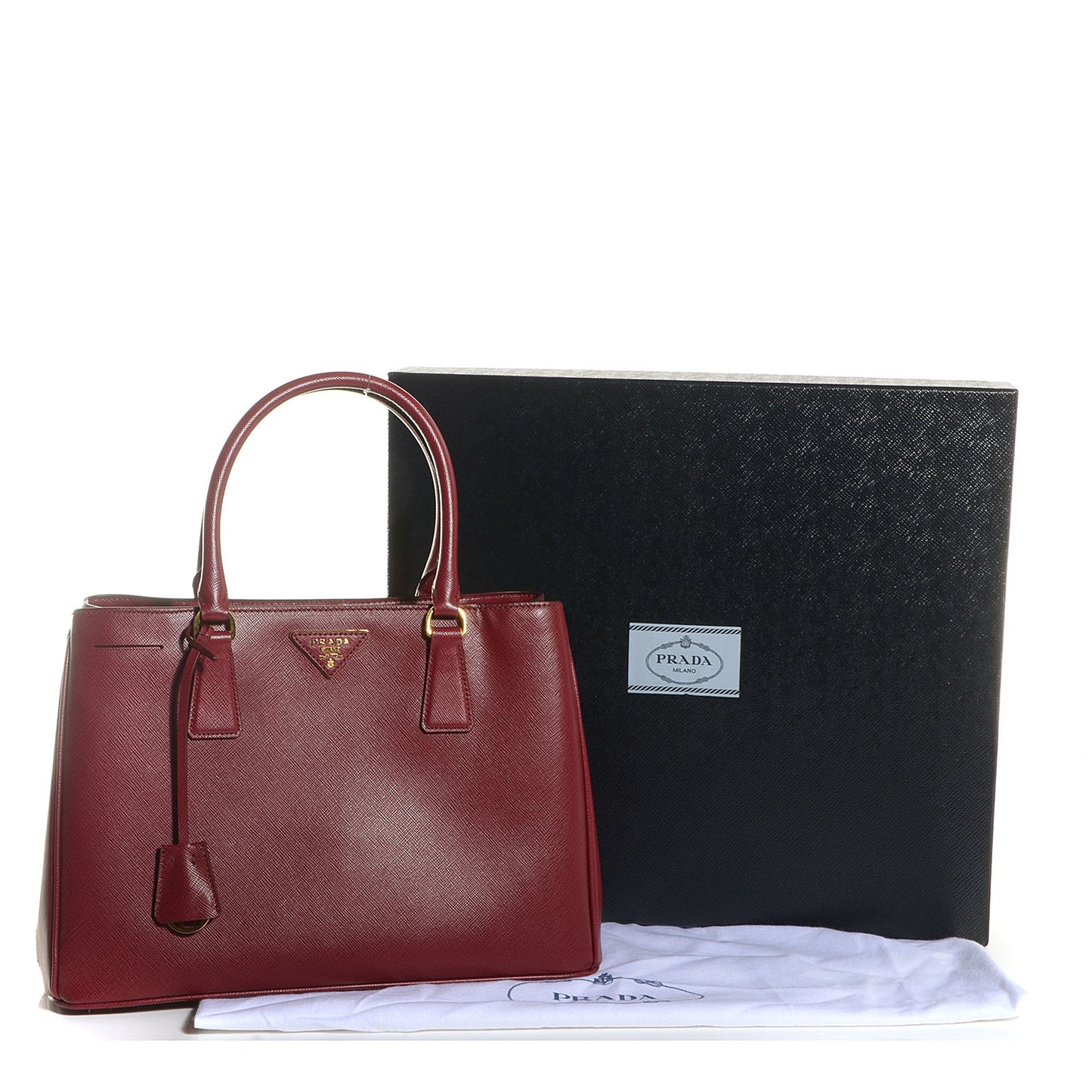 Saffiano Lux Medium Tote Cherry