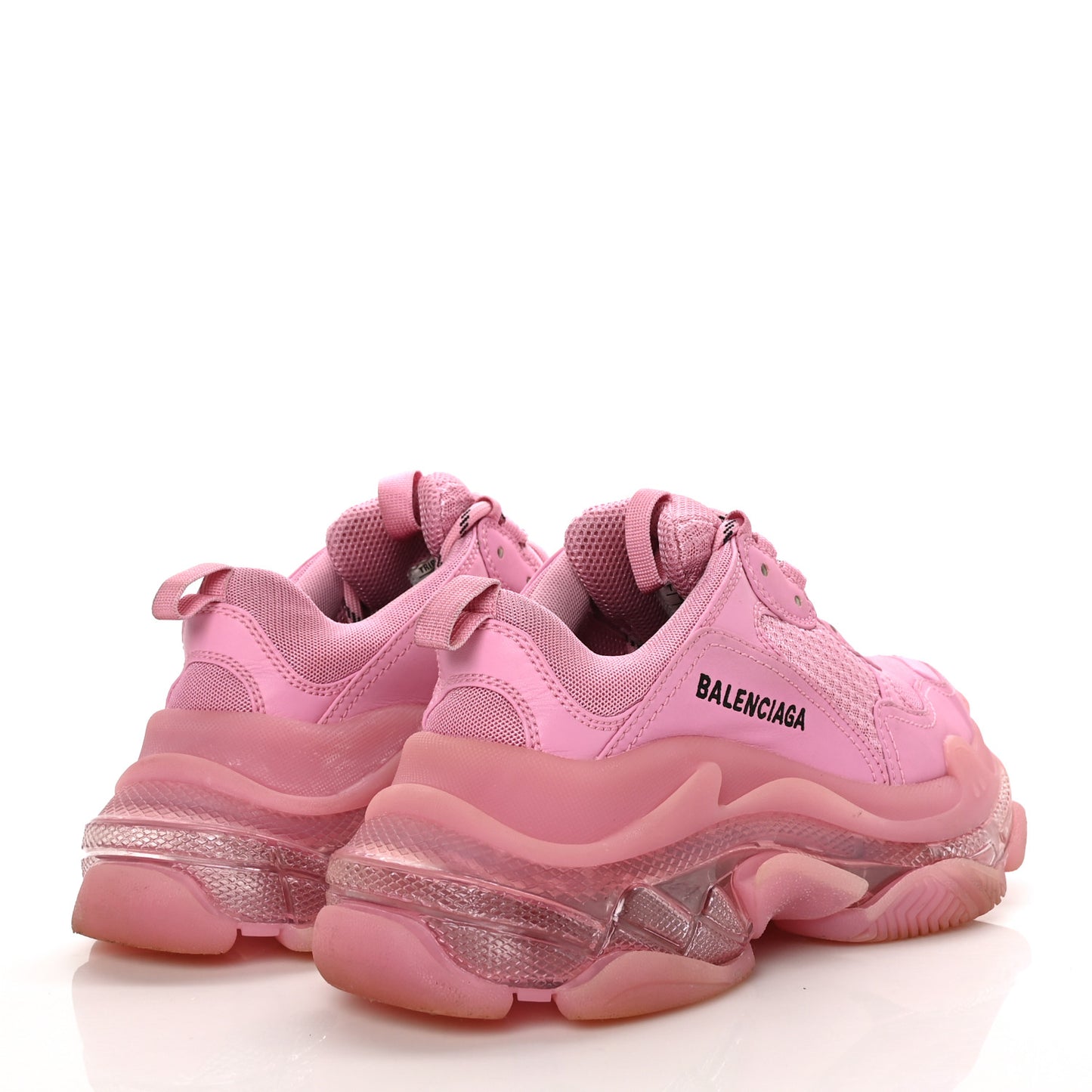 Fabric Mesh Clear Sole Womens Triple S Sneakers 37 Pink